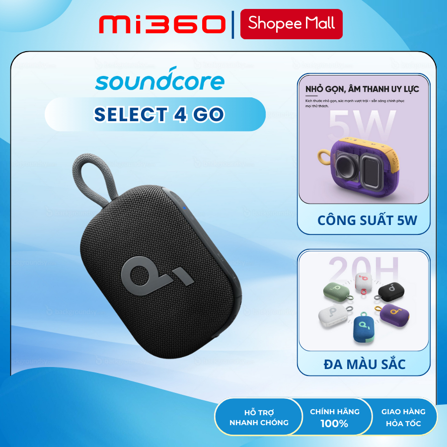 Loa bluetooth Soundcore Select 4 Go - Pin 20 giờ - Kháng bụi, nước IP67