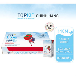 SỮA CHUA UỐNG TIỆT TRÙNG TH TRUE MILK TOPKID VỊ DÂU 48 HỘP *110ML