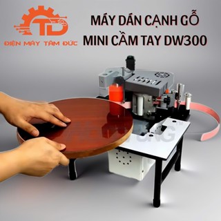 Máy dán cạnh gỗ mini DW300 cầm tay. máy dán thẳng ,dán cong ,dán vát 45 độ. Tặng kèm dao gọt chỉ và keo hạt nhựa