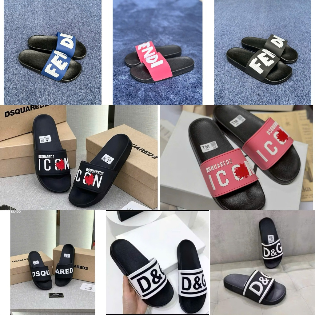 Dép lê nam nữ quai ngang DSQ ICON, dep icon, dép nam boy phố DSQUARED2 đế cứng đẹp êm chân