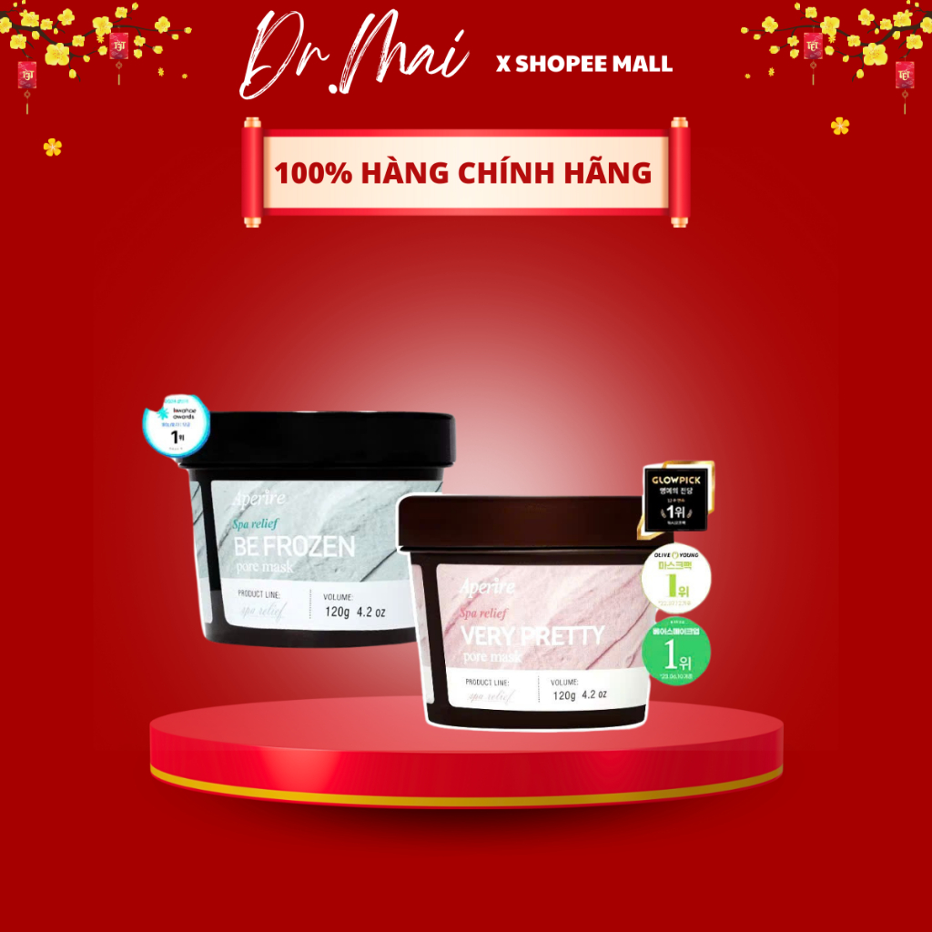 Mặt Nạ Đất Sét Loại Bỏ Dầu Nhờn, Thu Nhỏ Lỗ Chân Lông Aperire Spa Relief Pore Mask 120g-myphamdrmai