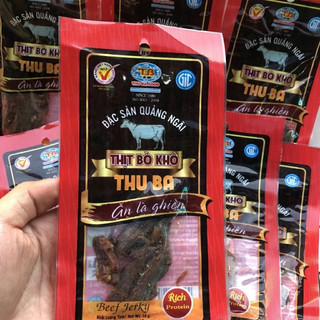 Combo 10 gói Bò Khô Thu Ba 15g/gói – Đặc sản Quảng Ngãi, gói nhỏ tiện lợi