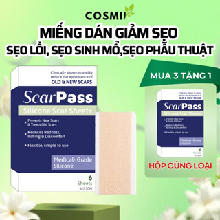 Miếng dán phẳng sẹo lồi, sẹo mổ phẫu thuật,sẹo bỏng ScarPass duy trì công dụng liên tục làm nhanh phẳng sẹo,giảm thâm