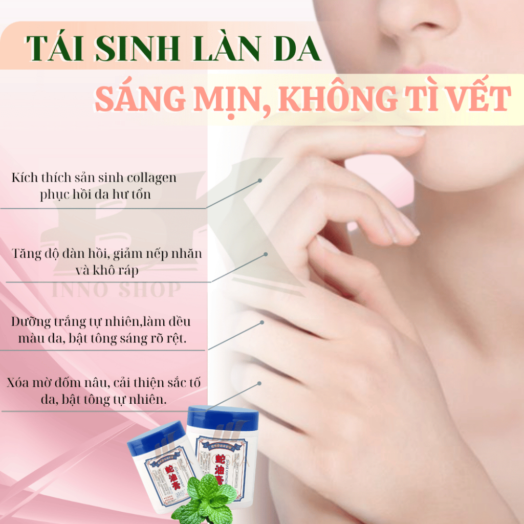 Kem Dưỡng Da Tay Đông Y GOLDEN SNAKE 50g – Dưỡng Ẩm Sâu, Mờ Nếp Nhăn, Chai Sần, Tăng Độ Đàn Hồi, Bảo Vệ Da Tay | BK INNO