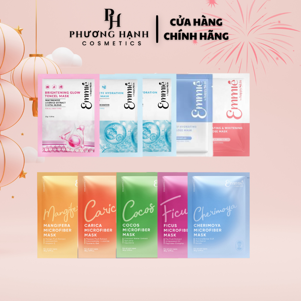 Combo 10 Miếng Các Loại Mặt Nạ Emmie By Happy Skin Chăm Sóc Da