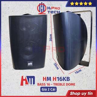 Loa HM H16KB Bass 16 Zin 240W (2 Cái, Tặng 10m Dây) Trợ Lời Karaoke Có Tay Treo, Lắp Cafe Nhà Hàng