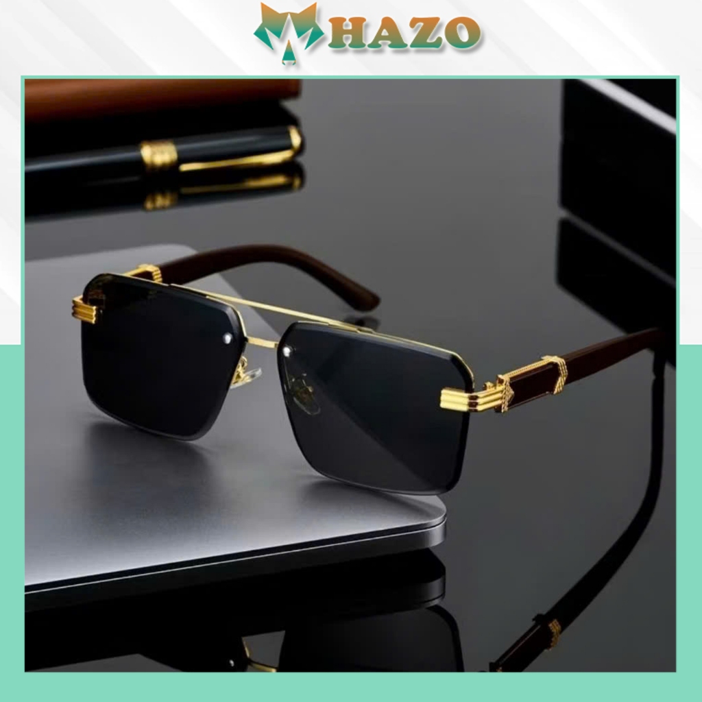 Mắt Kính Thời Trang Nam Chống Nắng UV400 756 Tròng Vuông Cỡ Lớn Phong Cách Cổ Điển