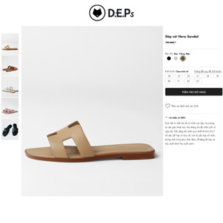 Dép nữ đế bệt HM Du.pe quai ngang chữ H túi vải thuận tiện da Micro mã Hera Sandal cao cấp