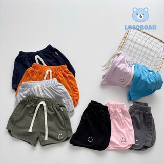Quần Short Cotton Nhiều Màu Thêu Mặt Cười Cho Bé Trai Bé Gái Quần Đùi Cho Bé Chất Liệu Cotton Mềm Mịn Không Xù Lông