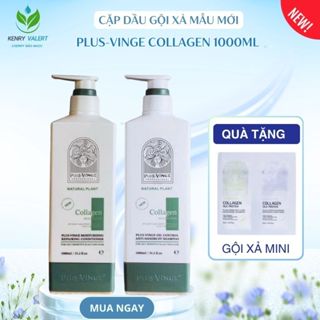 Dầu Gội Xả Phục Hồi, Chống Rụng Kích Mọc Tóc Plus Vinge Collagen 1000ml - CHERRY BẢO NGỌC SHOP