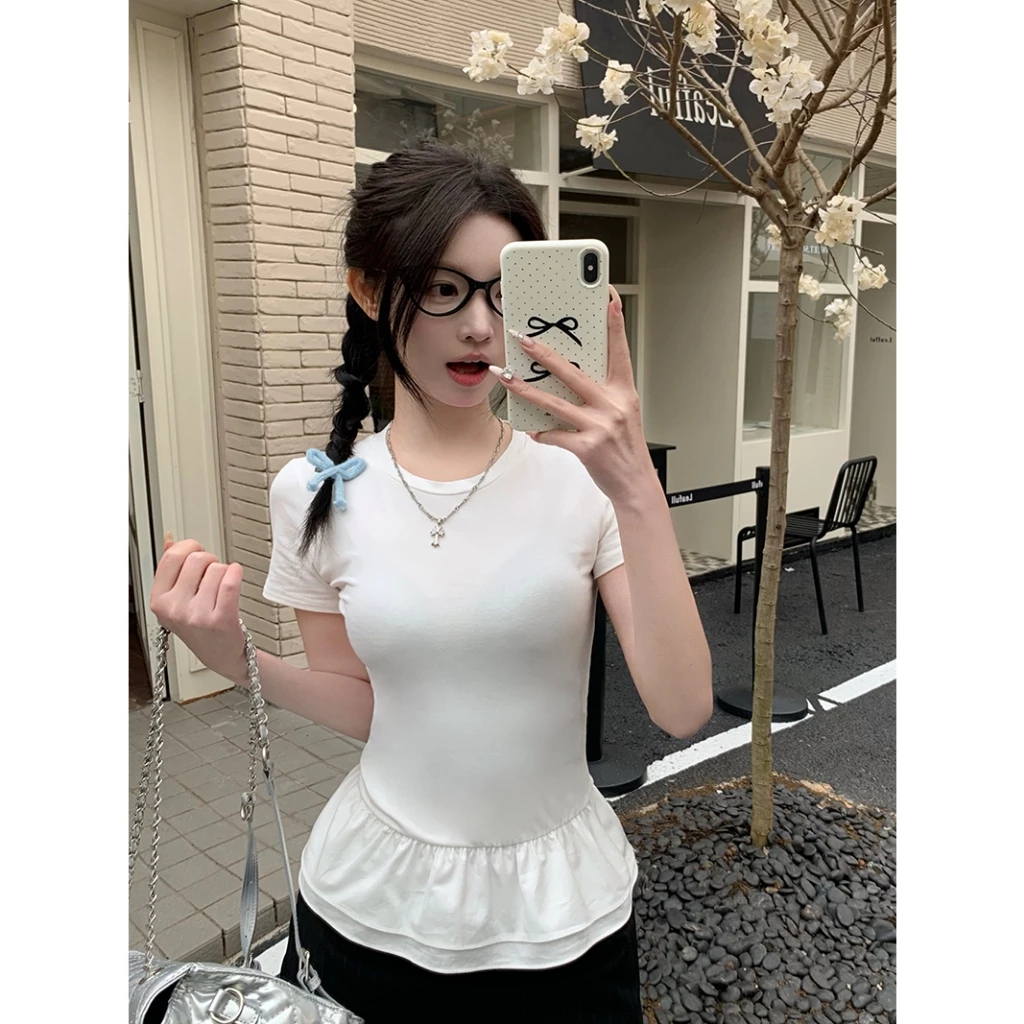 Áo Thun Nữ Phối Bèo Ngắn Tay Xinh Xắn Phong Cách Tiểu Thư, Điệu Đà Chất Liệu Mềm Mại Thoáng Mát BUN222 | BigBuy360 - bigbuy360.vn