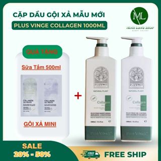 Dầu Gội Xả Phục Hồi, Chống Rụng Kích Mọc Tóc Plus Vinge Collagen 1000ml - MINH LONG SHOP
