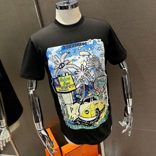 Áo thun nam DSQ cây dừa cực chất, áo thun nam boy phố, áo phông nam mùa hè được giới trẻ tìm mua nhiều nhất năm 2025