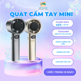 Quạt cầm tay mini cầm tay 120 cấp gió, gió mát tự nhiên, dung lượng pin lớn sạc type C nhỏ gọn tiện lợi