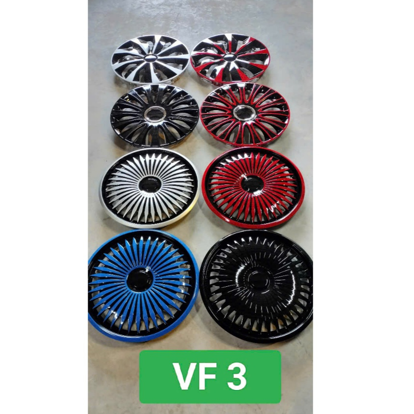 Combo 4 ốp lazang Vinfast VF3 VF5 size 16 inch, ốp mâm cho các dòng xe ô tô bánh 16inch, tự lắp đặt 