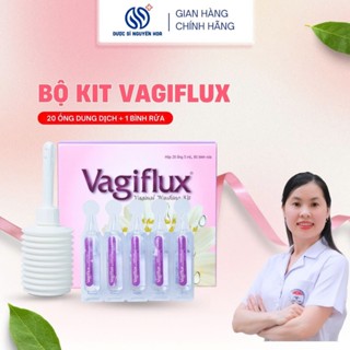 VAGIFLUX 20 ống muối dung dịch vệ sinh phụ nữ + bình thụt rửa phụ khoa - Dược sĩ Nguyễn Hoa
