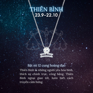  Dây chuyền LAMY  cung hoàng đạo Libra Zodiac Pendant Necklace Silver 6062 