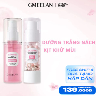   Mua 2 tặng 1 GMEELAN 2pcs Kem Dưỡng Sáng Da Nách Sakura Gluta 30g+ Phun khử mùi 50ml 