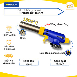 Đèn khò gas mini Kingblue K45M có vòng chỉnh Oxy, đầu khò gas mini - Hàng chính hãng
