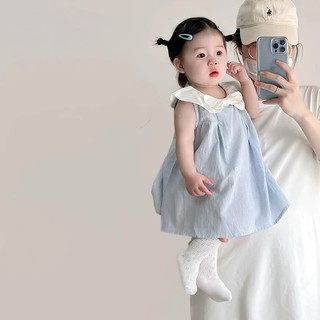 Bodysuit váy sát nách kẻ thời trang mùa hè dành cho bé gái A022
