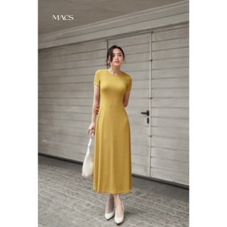Váy cotton li gân cao cấp, Đầm phom A dài che khuyết điểm,  Macs POCA Dress(+10% phí sàn)