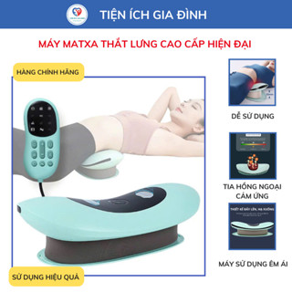  Máy Massage Lưng Cao Cấp Rung Chườm Ấm Hồng Ngoại Kéo Dãn Cột Sống Trị Liệu Thoát Vị Đau Lưng 