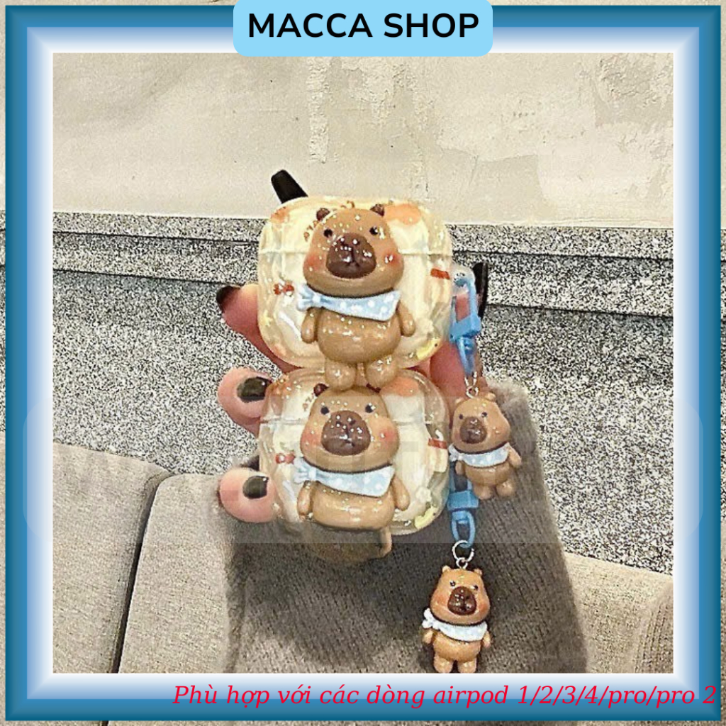 [sale off] ốp airpod hình gấu capybara || ốp dành cho airpod 1/2/3/4/pro/pro 2/ pro 3