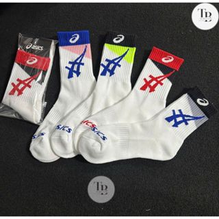 Tất vớ thể thao nam nữ Asic cổ trung lửng tất thể thao cầu lông tennis chạy bộ hàng dệt kim cao cấp dày dặn có đệm bàn