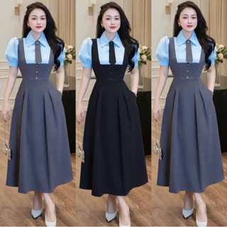 [N023] Váy thiết kế ELLY cà vạt ngắn tay, chất cotton lạnh đi chơi, đi tiệc, đi làm công sở xinh đẹp cao cấp