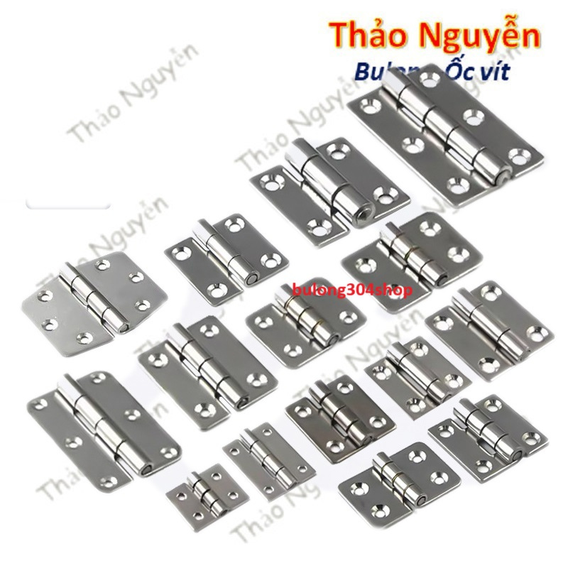 Bản lề lá inox, bản lề cửa inox 304 nhiều kích thước