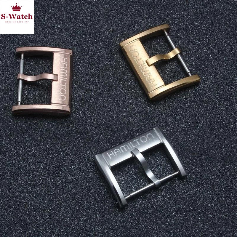 Khóa đồng hồ Hamilton bằng thép không gỉ size 18mm20mm khóa cài cao cấp sịn (0013)