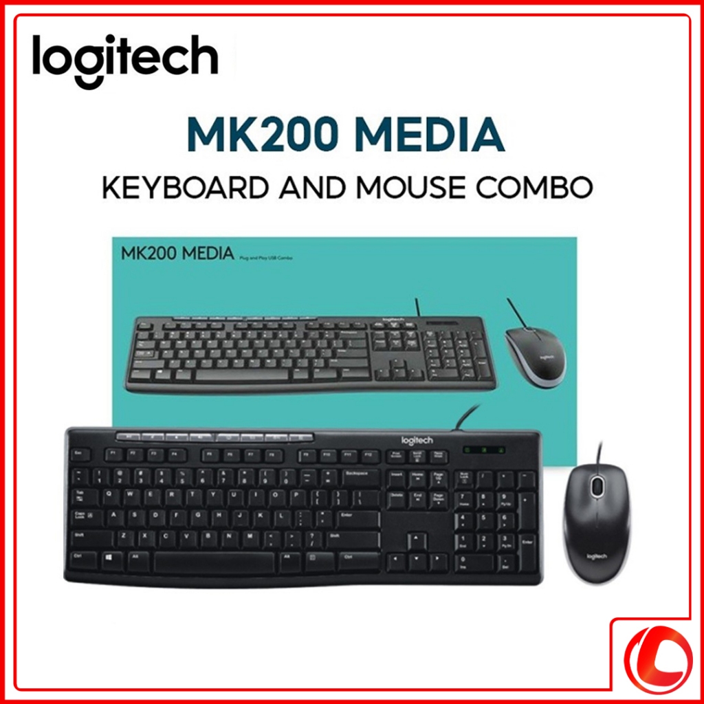 Bộ Bàn Phím và Chuột Có Dây Logitech MK200 | DLC