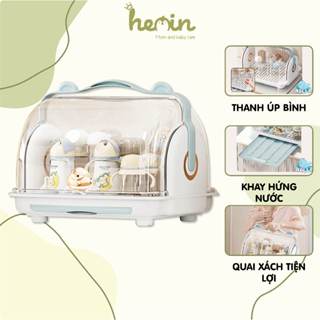 Khay Úp Bình Sữa HOLLA Loại Dày Chính Hãng Nắp Trong, Tặng Kèm Thanh Chống, Có Khay Thoát Nước, Nhựa Nguyên Sinh Cao Cấp