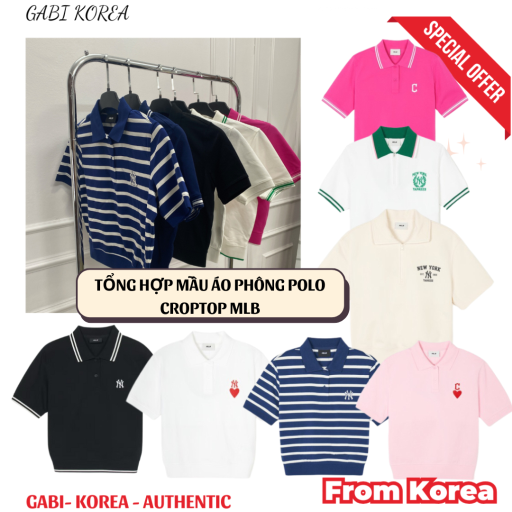 [MLB] Tổng hợp mẫu áo polo croptop MLB chính hãng