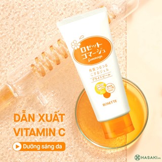 Gel Tẩy Da Chết Rosette 180g Vitamin C Gommage Bright Peel Than Tre Gommage Clear Peel