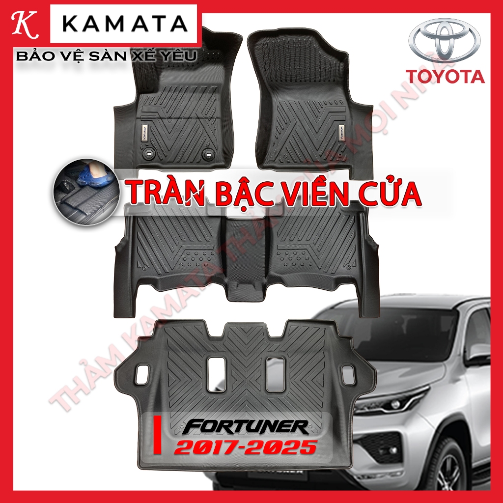 Thảm lót sàn ô tô Toyota Fortuner 2017-2026 nguyên khối tràn viền TPV (1 bộ 4 tấm) KAMATA
