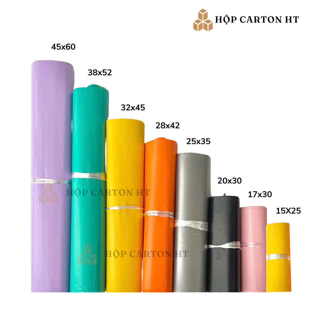 Túi niêm phong đóng hàng, gói hàng đủ size đủ màu 1kg siêu dai,  siêu bền giá rẻ - Hộp carton HT HCM