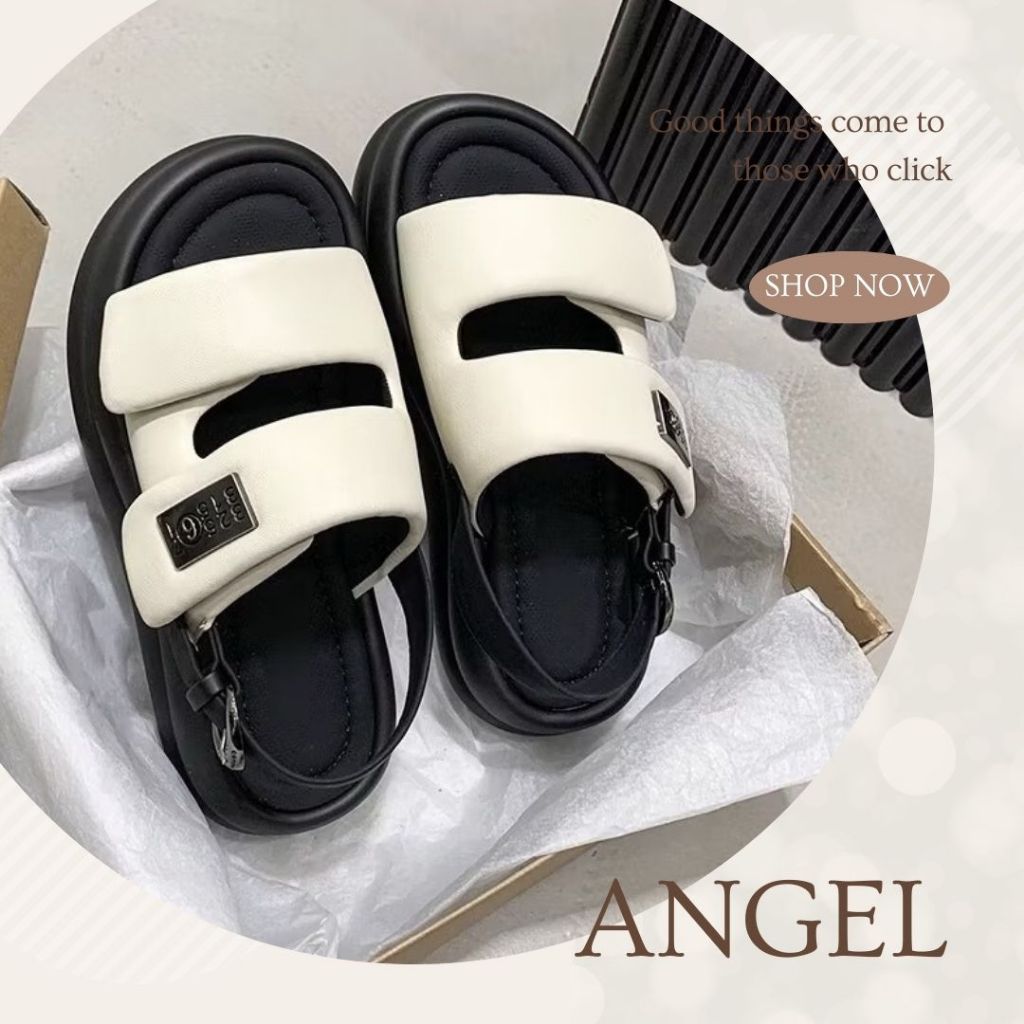 Dép Sandal Nữ, Giày Nữ Sandal 2 Quai Dán Phồng Đế Bánh Mì Hàng Cao Cấp - N14