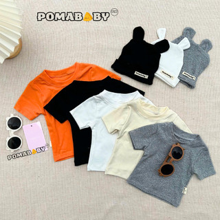  Áo Phông Trơn Cho Bé Trai Bé Gái Pomababy Áo Thun Trơn Cho Bé Vải Zip Mềm Mại Co Giãn Tốt 