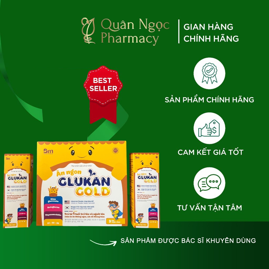 [CHÍNH HÃNG]  Glukan Gold Hỗ trợ ăn ngon, nâng cao sức đề kháng