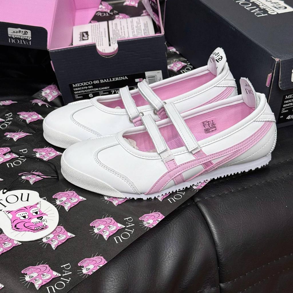 Giày Ballet thể thao tiger patou Sandal Sneaker Onitsuka Tiger dáng Mary Jane Báo Hồng Thời Trang Mù