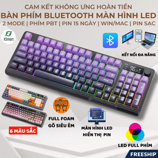 Bàn Phím Bluetooth Không Dây M96 NEW Keycap PBT, 2 Mode , Màn Hình, LED 7 Màu, Full Foam Gõ Êm