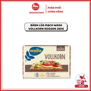 Bánh Mỳ Giòn Wasa Vollkorn Roggen Lúa Mạch Nguyên Hạt Giàu Chất Xơ Không Đường 260g