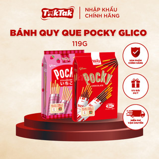  BÁNH QUY QUE POCKY VỊ   DÂU - SOCOLA   8 GÓI NHỎ NHẬT BẢN 