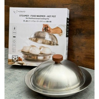 Nồi lẩu , nồi hấp đa năng 3 chi tiết kaiyo. Chất liệu inox sáng bóng và bền bỉ - đường kính 25cm