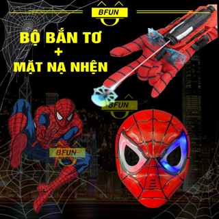  Bộ Găng Tay Người Nhện Bắn Tơ Spiderman + Mặt Nạ Người Nhện Có Nhạc Có Đèn - Đồ Chơi Trẻ Em Bfun 