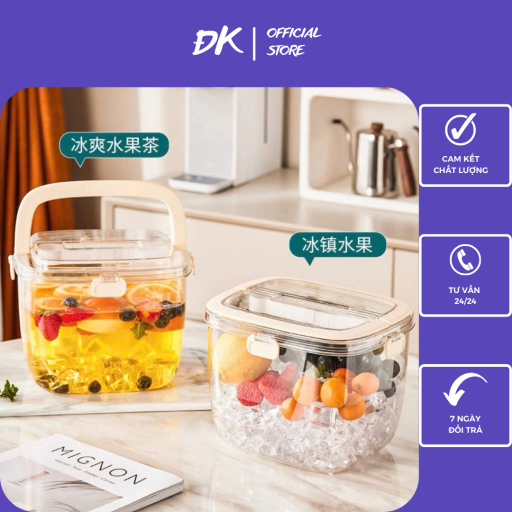 Thùng Đá Mini, Thùng Đựng Đá Kèm Gắp Đá Gia Dụng ĐK