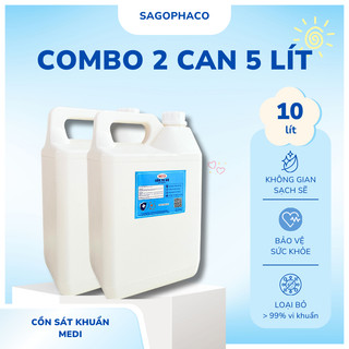 COMBO 2 CAN Cồn 5 Lít 70 độ, Cồn 5l 90 độ, cồn y tế sả chanh sát khuẩn hàng công ty có xuất hd VAT.