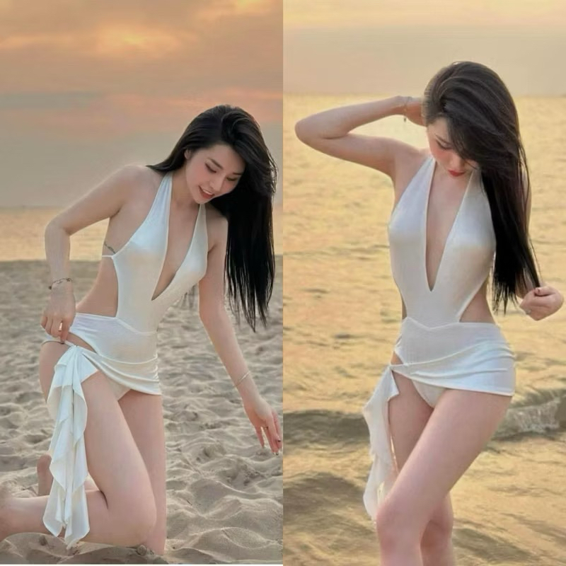 Bikini 1 mảnh khoét ngực sâu tặng kèm cột mông và phụ kiện . Bikini mẫu mới hàng cao cấp (sẵn hàng - che tên) | BigBuy360 - bigbuy360.vn