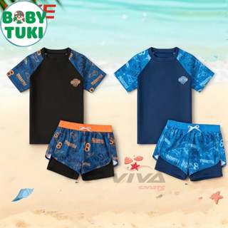 Đồ bơi bé trai cộc tay quần 2 lớp chất đẹp, đồ bơi cho bé trai sz 10-50kg